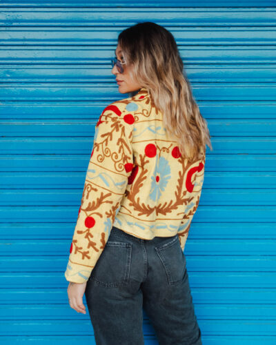 Chaqueta Bordada Reversible – tonos amarillos