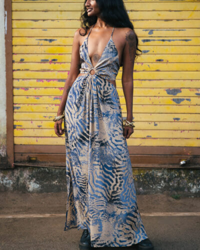Vestido Cut Out Animal Print